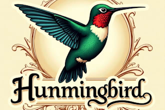 design high quality vintage hummingbird logo for your business