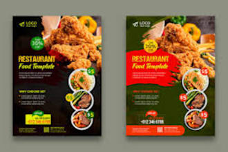 do creative food flyers and poster for you within 24hrs