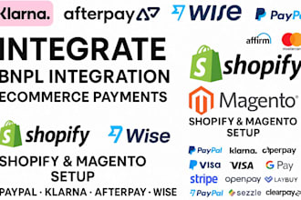 integrate klarna afterpay bnpl wise paypal payment ecommerce shopify mangento