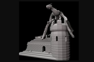 design a medieval house, diorama tabletop terrain trpg wargame, dice tower, stl