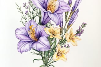 draw realistic scientific botanical illustrations of flowers or plants design