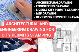 draw stamp architectural engineering drawing map floor plan city permit approve