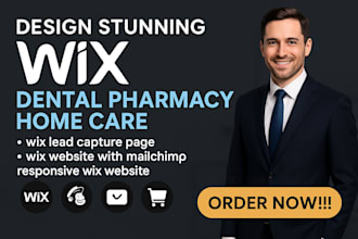 design stunning wix dental pharmacy home care doctor website landing page