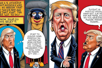 draw satire, editorial or political cartoons for you
