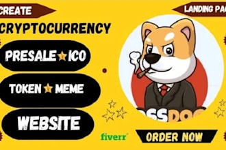 develop crypto token website, memecoin presale ico website