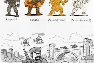 do 2d comic illustration storyboard superhero comic book strip character artist