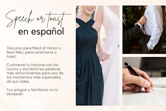 escribo tu discurso de best man o maid of honor en español