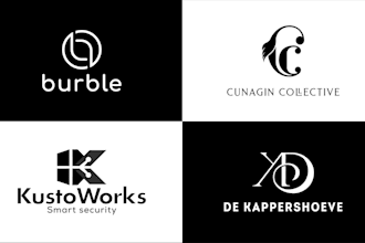 design initial letter and text based logo