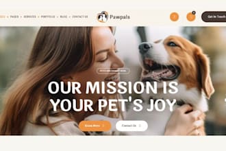 build wordpress pet care, dog training website, animal grooming agency website