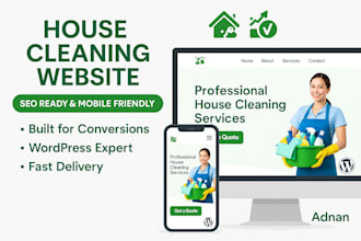 design responsive, SEO optimized cleaning website for house and office