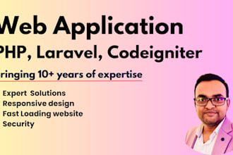 do web applications in PHP laravel codeigniter website full stack web developer