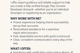 create organizational and personal google play console accounts