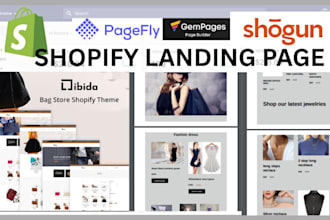 make shopify product landing page with pagefly or gempages