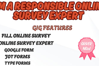 fill online survey, questionnaire on google forms, jot form, type forms