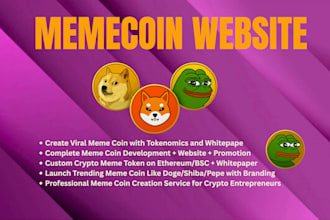 meme coin website, crypto landing page, meme coin website
