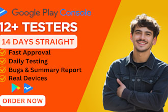 provide 12 to 20 testers for your app with google play console closed testing