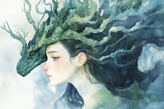 make hand drawn children story book watercolour illustration