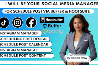 do social media manager schedule post hoot suite buffer social media content