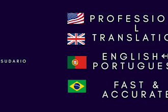 professionally translate english to portuguese or portuguese to english