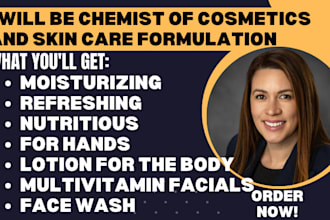 be chemist of cosmetics and skin care formulation