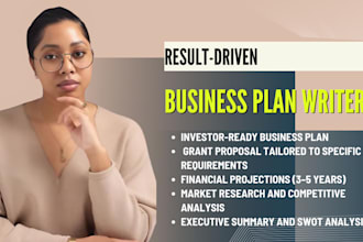 write a startups business plan, grant proposal writing, pitch deck