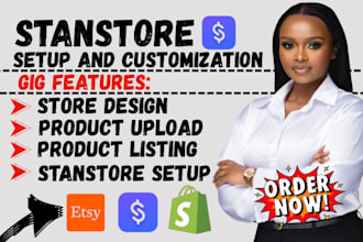 setup and design stan store and upload digital products for your stan store