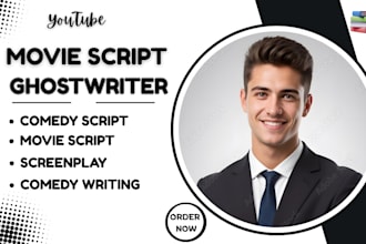 write comedy movie script, screenplay, screenwriting, film script, tv pilot