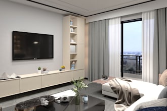 do home interior floor plan furniture layout exterior landscape 3d walkthrough