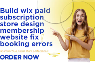 build wix paid subscription store design membership website fix booking errors