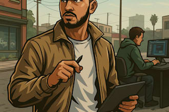 draw game style and gta character illustration for you