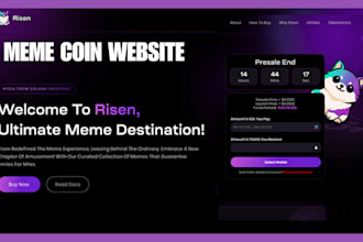 create meme coin website, crypto website, meme and pepe website