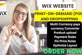integrate print ond emand and dropshipping to wix fix multicurrency wix website