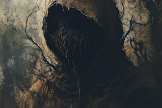 draw detailed dark, horror, metal, creepy art illustration