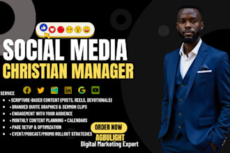 be your religion, spiritual, christian monthly social media management