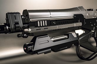 realistic 3d weapon asset modei for your game, film, videogames, 3d sci fi gun