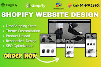 create shopify product landingpage with pagefly or gempage