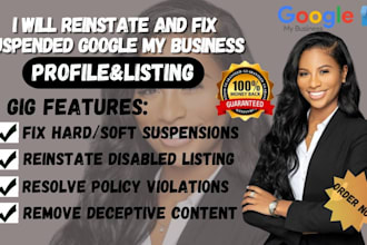 reinstate and fix suspended google my business profile and listings