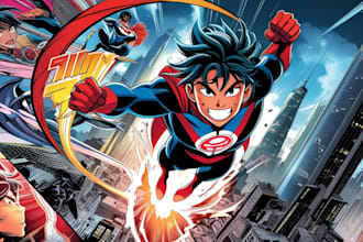 comic book page graphics novel cartoon character superhero