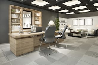 design office mockup and customized zoom virtual background