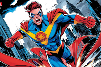 draw superhero comic book illustration marvel