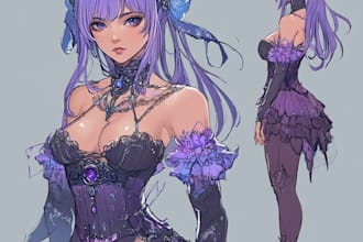 draw original character, fanart, vtuber designs, anime illustration, concept art