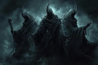 draw detailed dark art and heavy metal horror illustration