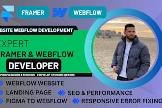 be expert framer, webflow cms developer to design, fix redesign figma to webflow