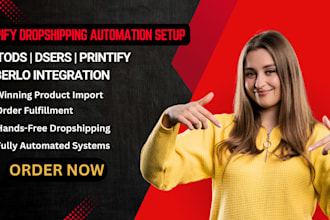 set up autods, dsers, printify or oberlo for shopify dropshipping automation