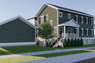 renovate 3d house layout,3d exterior model,gander rendering architecture revit