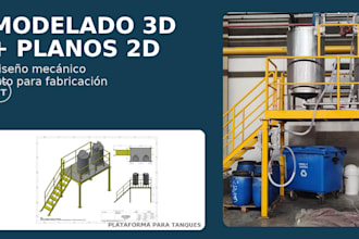 diseñaré modelos 3d y planos 2d para fabricación en solidworks o inventor