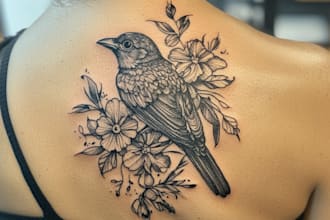 high end linework tattoo design for you