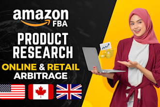 do amazon fba online arbitrage product research for USA, canada, UK retail leads