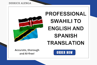 do swahili to english and spanish translation