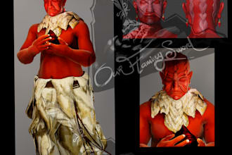 model a 3d character, ready for rigging with clean topology